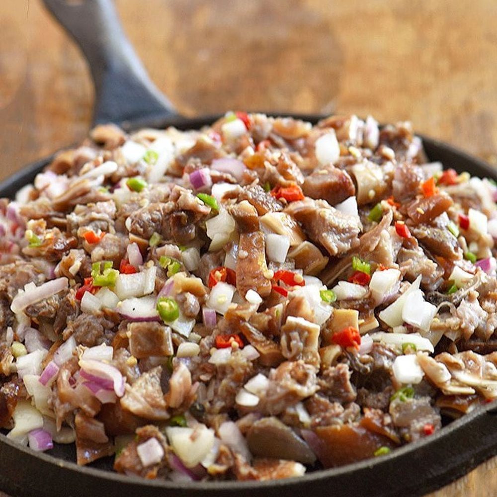 Sizzling pork sisig at Triple A's Cafe